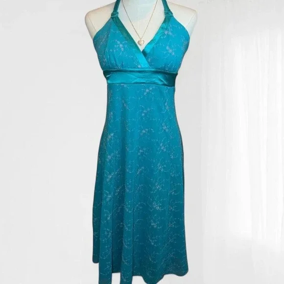 Vintage Y2K Le Château Teal Halter Slip Dress Size M Description - Picture 1 of 7